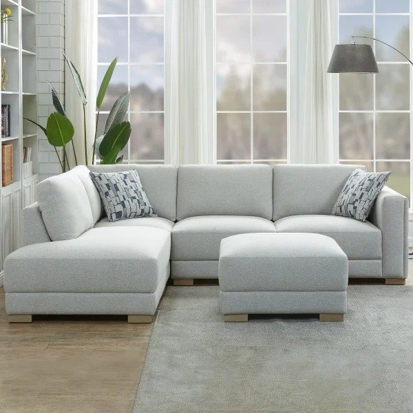 Drayden Fabric Sectional with Ottoman