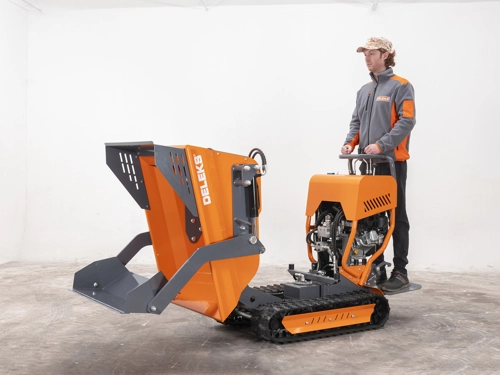 DELEKS®V3000 Self-loading tracked minidumper, hydrostatic transmission, operator platform, Briggs&Stratton engine, electric start.