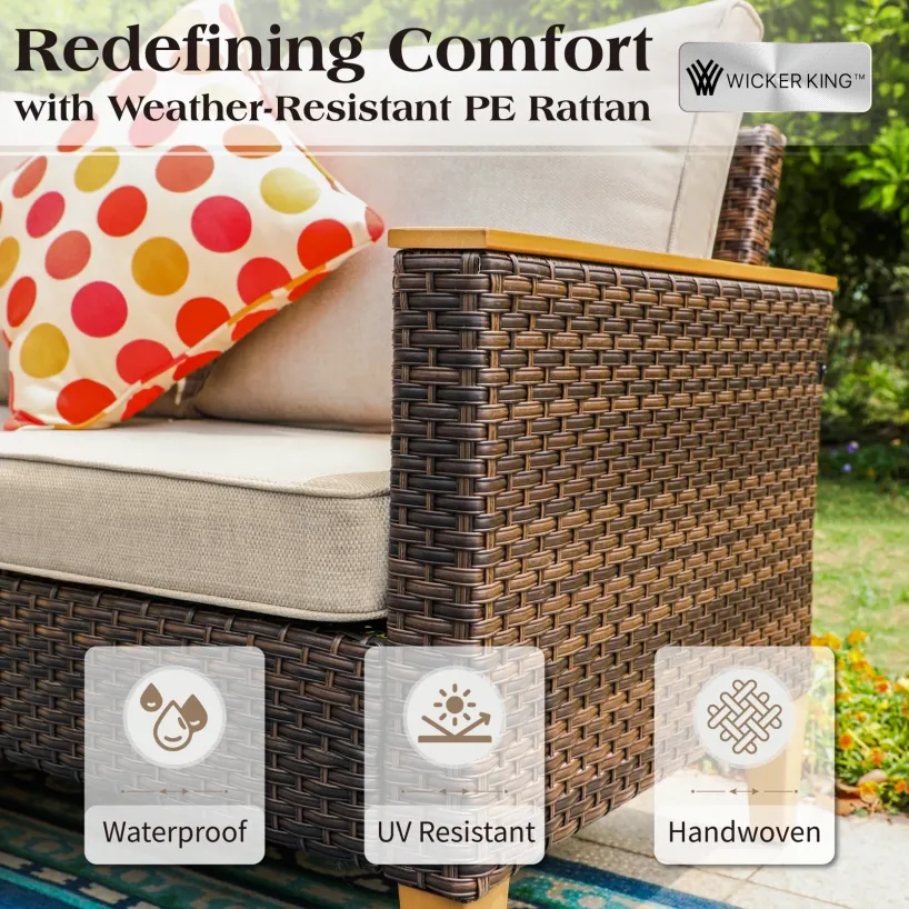 Wicker 9 - Person Garden Lounge Set with Cushions