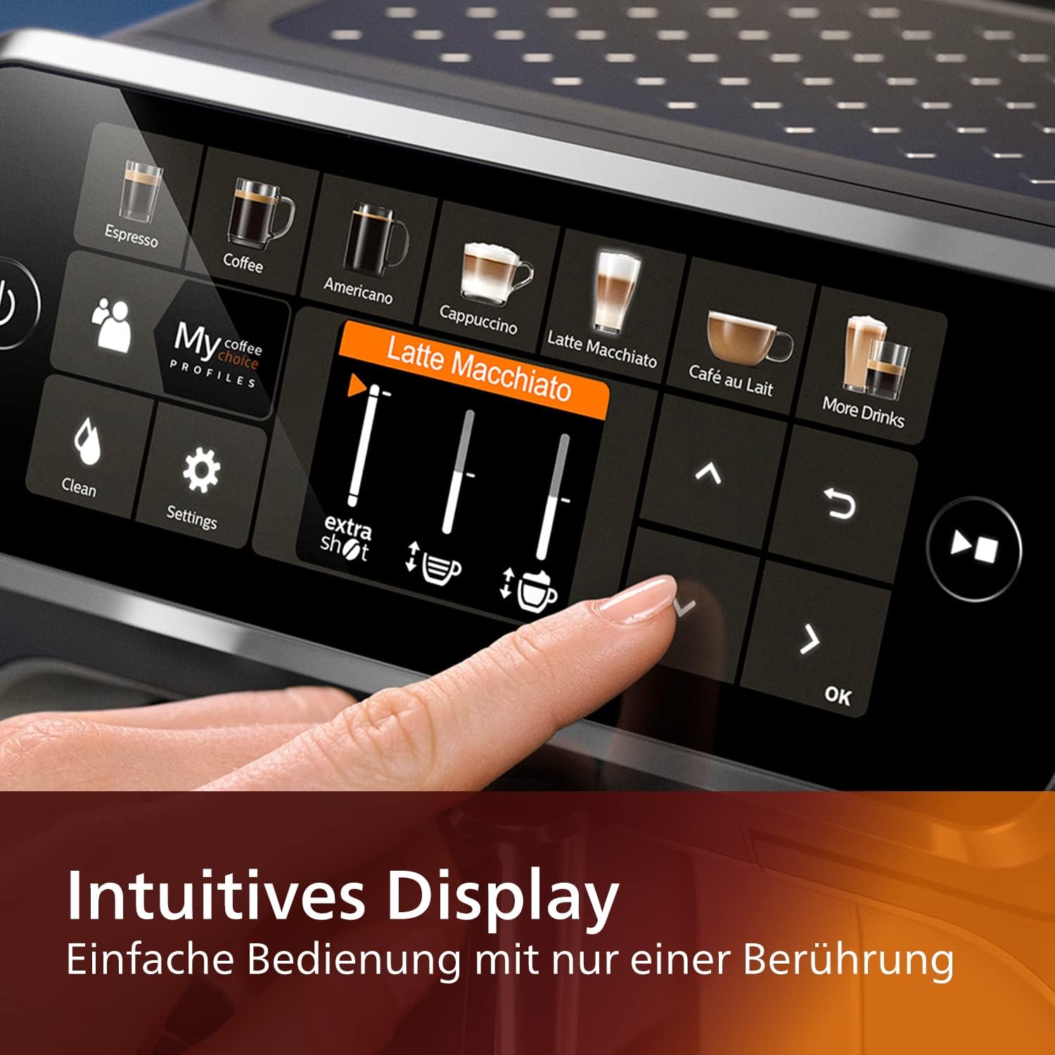 Philips Series 5400 Kaffeevollautomat – LatteGo Milchsystem, 12 Kaffeespezialitäten, Intuitives Display, 4 Benutzerprofile, Chrom