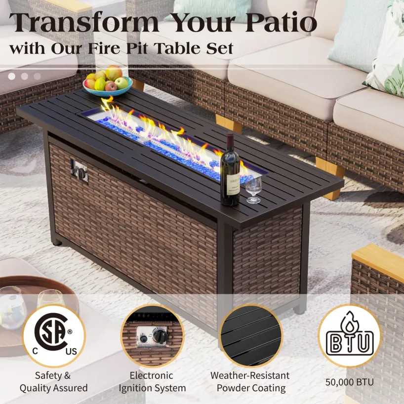 Wicker 9 - Person Garden Lounge Set with Cushions