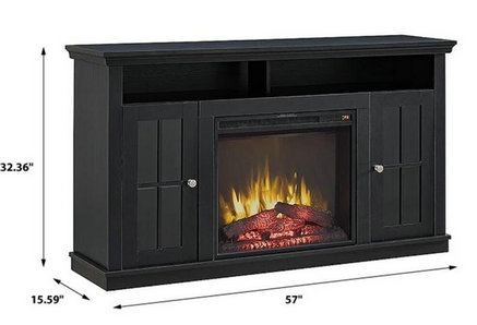 Brady Electric Fireplace TV Stand in Rustic Black