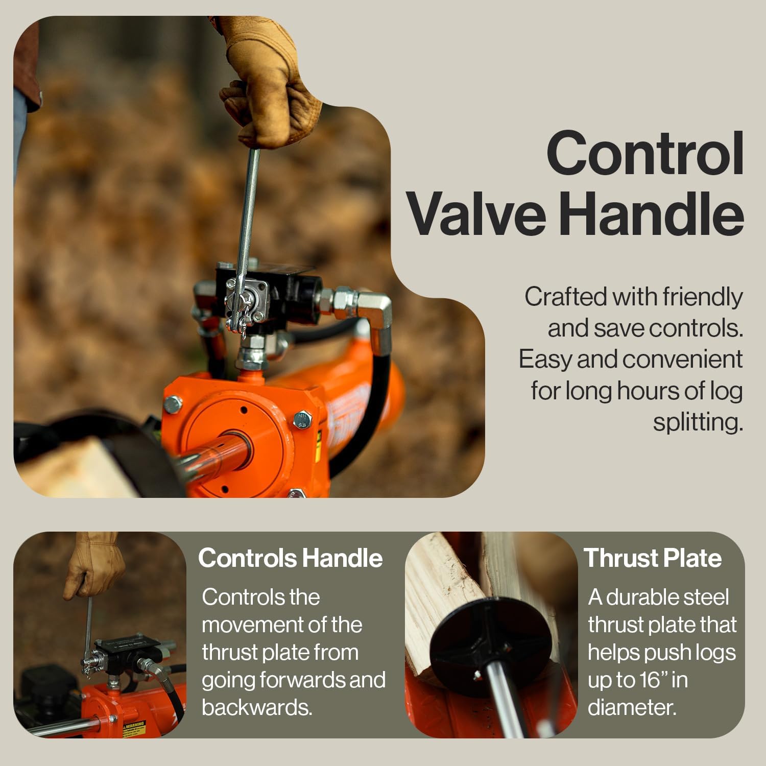 SuperHandy 20-Ton Gas Log Splitter - 7 HP, 209 cc, 20