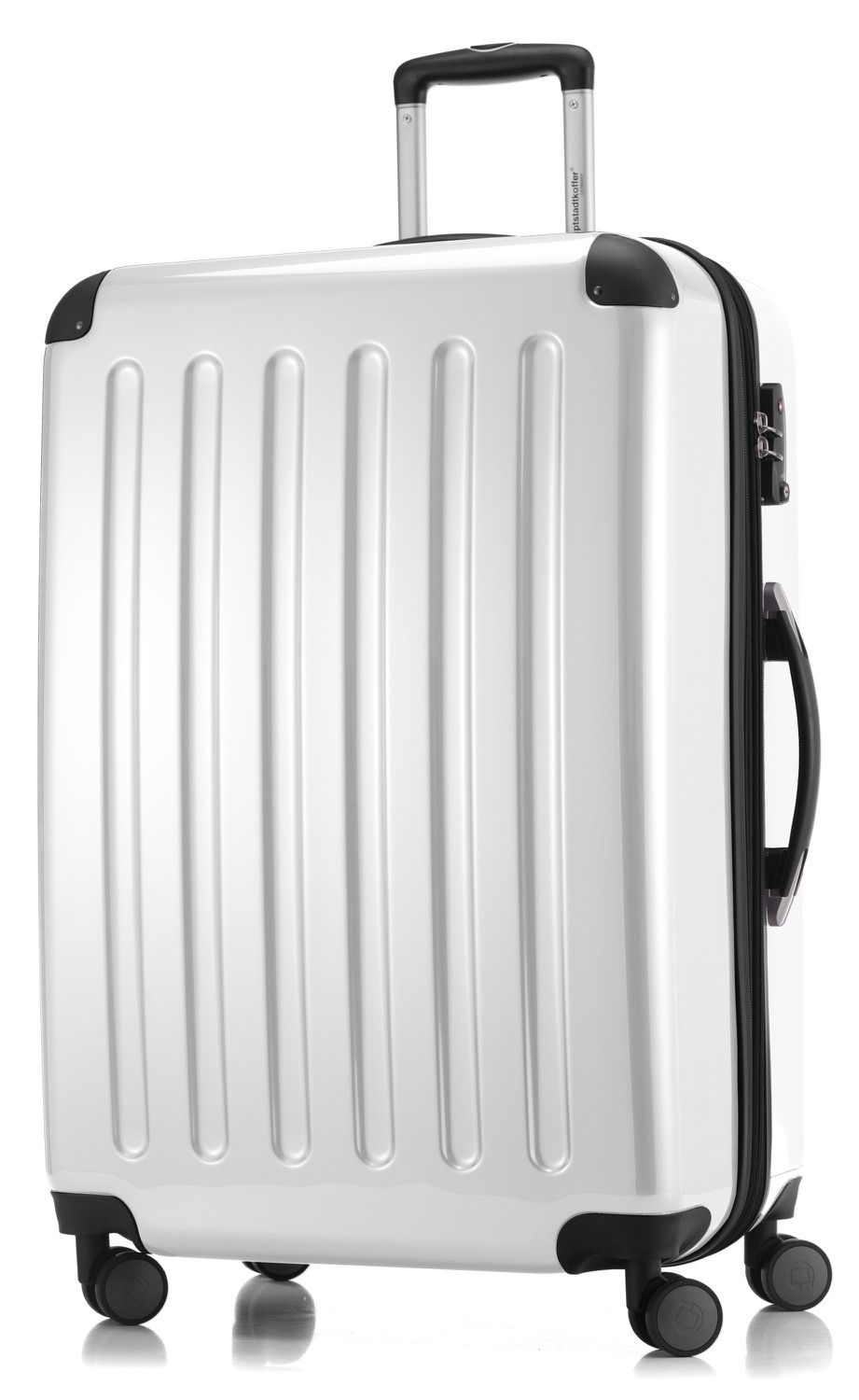 Alex - suitcase hard shell black glossy, 65 cm, 74 liters