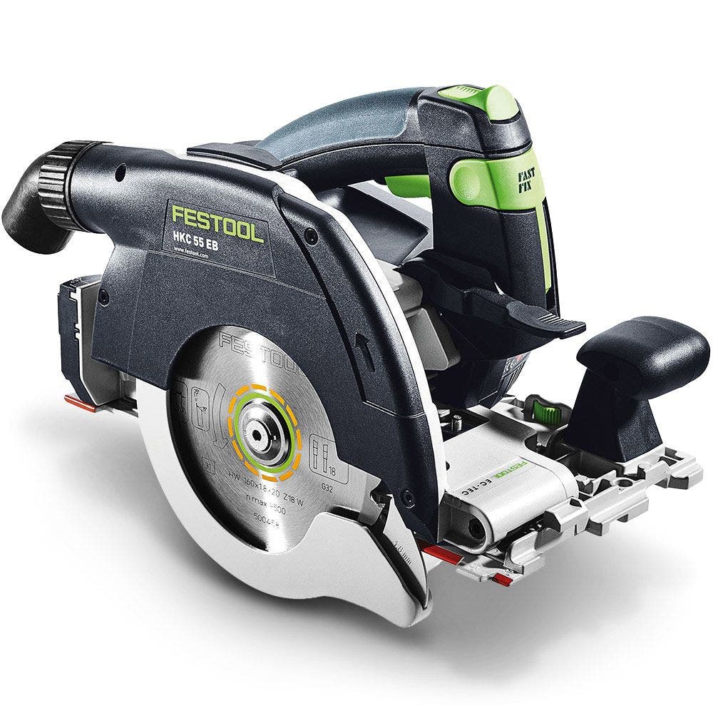 FESTOOL 18V Brushless 120mm 2 x 5.2Ah HKC 55 Circular Saw Bluetooth Kit w/ Guide Rail 577283