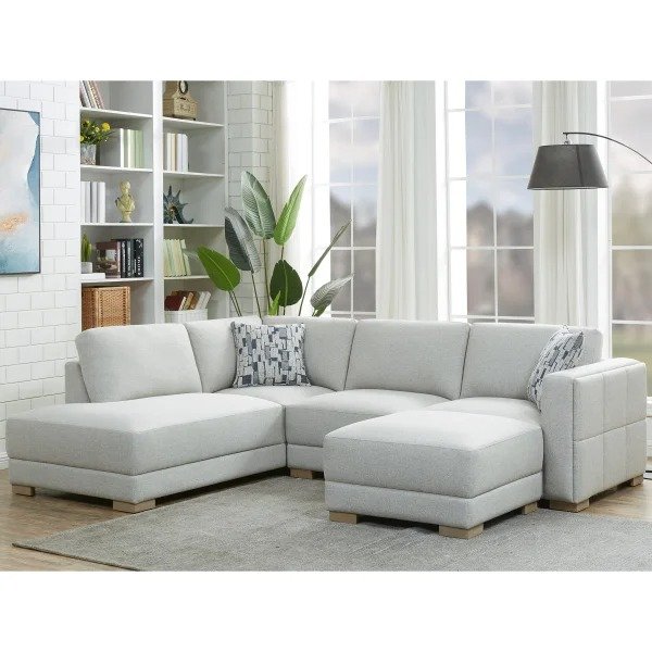 Drayden Fabric Sectional with Ottoman