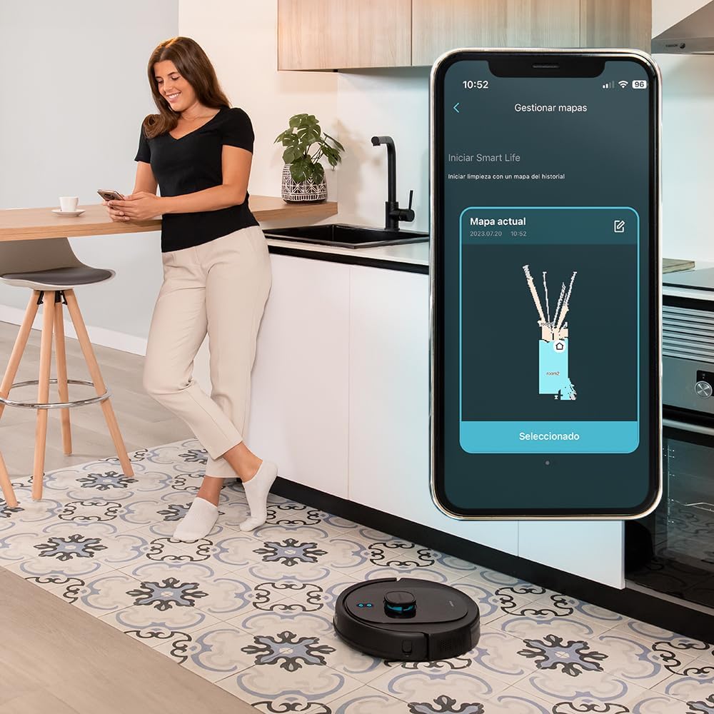 Cecotec Robot Aspirador con Navegación Láser y Base Autovaciado Conga 8290 Immortal Ultra Power Home Genesis T