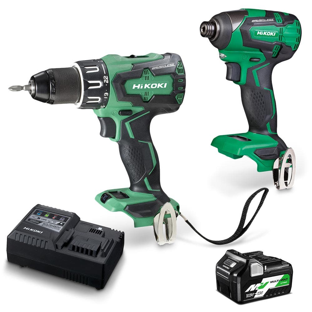 HIKOKI 18V MultiVolt 2 Piece 1 x 2.5Ah/5.0Ah Combo Kit KC18DBSL(H4Z)