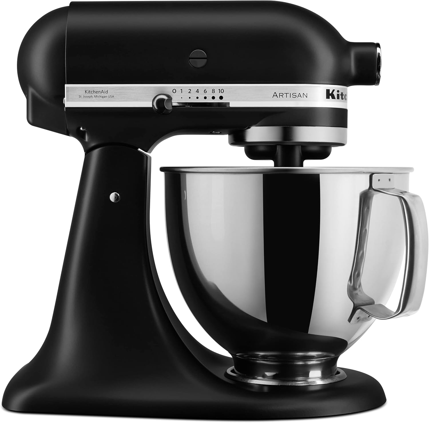 KitchenAid Artisan Series 5 Quart Tilt Head Stand Mixer with Pouring Shield KSM150PS, Onyx Black