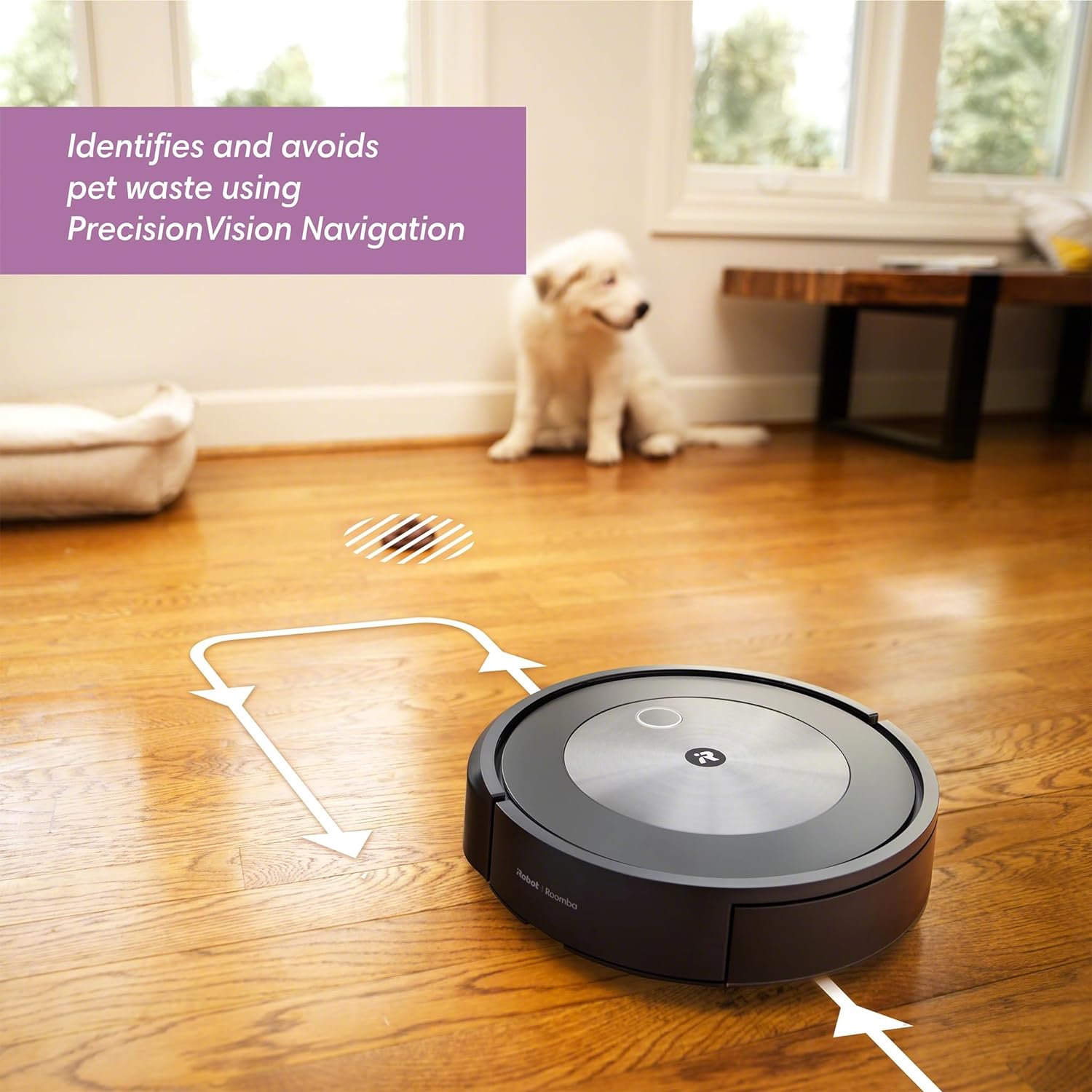 iRobot® Roomba® j7+ Wi-Fi enabled robot vacuum cleaner with automatic suction station