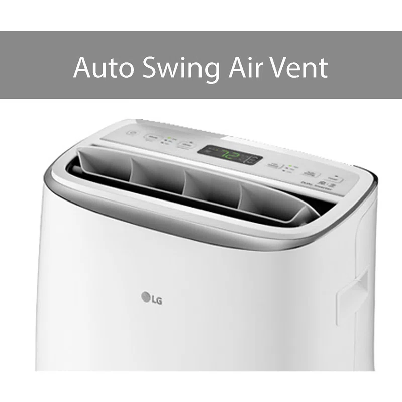 LG 10,000 BTU Dual Inverter Portable Air Conditioner, 220V, Cools up to 450 Sq. Ft. with Timer, Wi-F and Remote in White