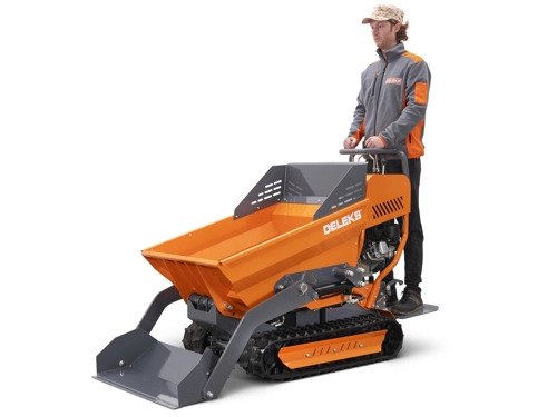 DELEKS®V3000 Self-loading tracked minidumper, hydrostatic transmission, operator platform, Briggs&Stratton engine, electric start.