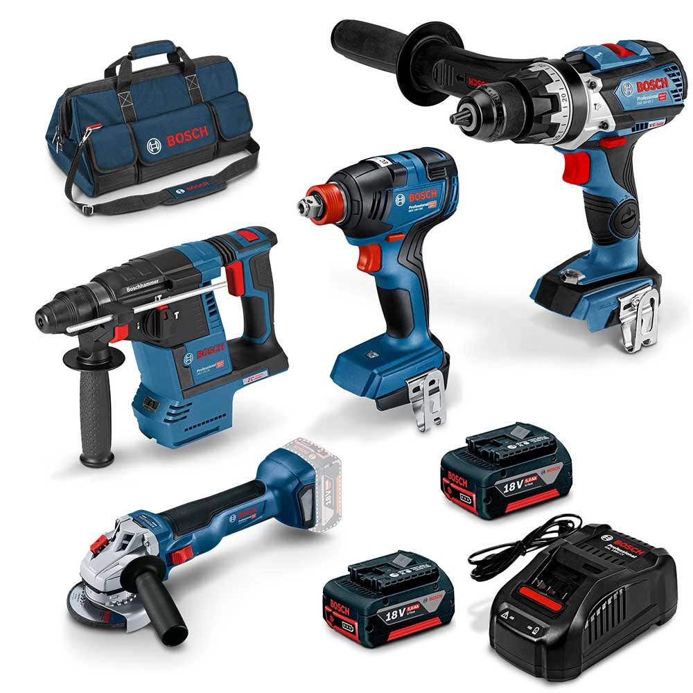 BOSCH 18V Brushless 6 Piece 2 x 5.0Ah Combo Kit 0.615.990.M19