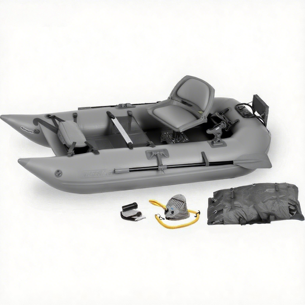 Sea Eagle 285 Frameless Inflatable 9' Pontoon Fishing Boat - 1 Person- Lightweight, Portable-Perfect for Hunting & Fishing-Sets up in 5 Minutes