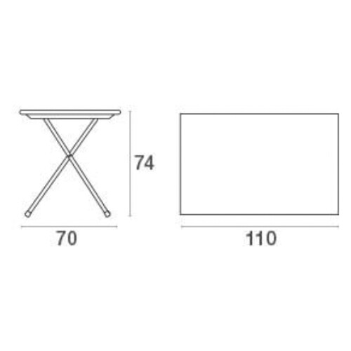 Arc en Ciel Garden Table Foldable 110x70cm