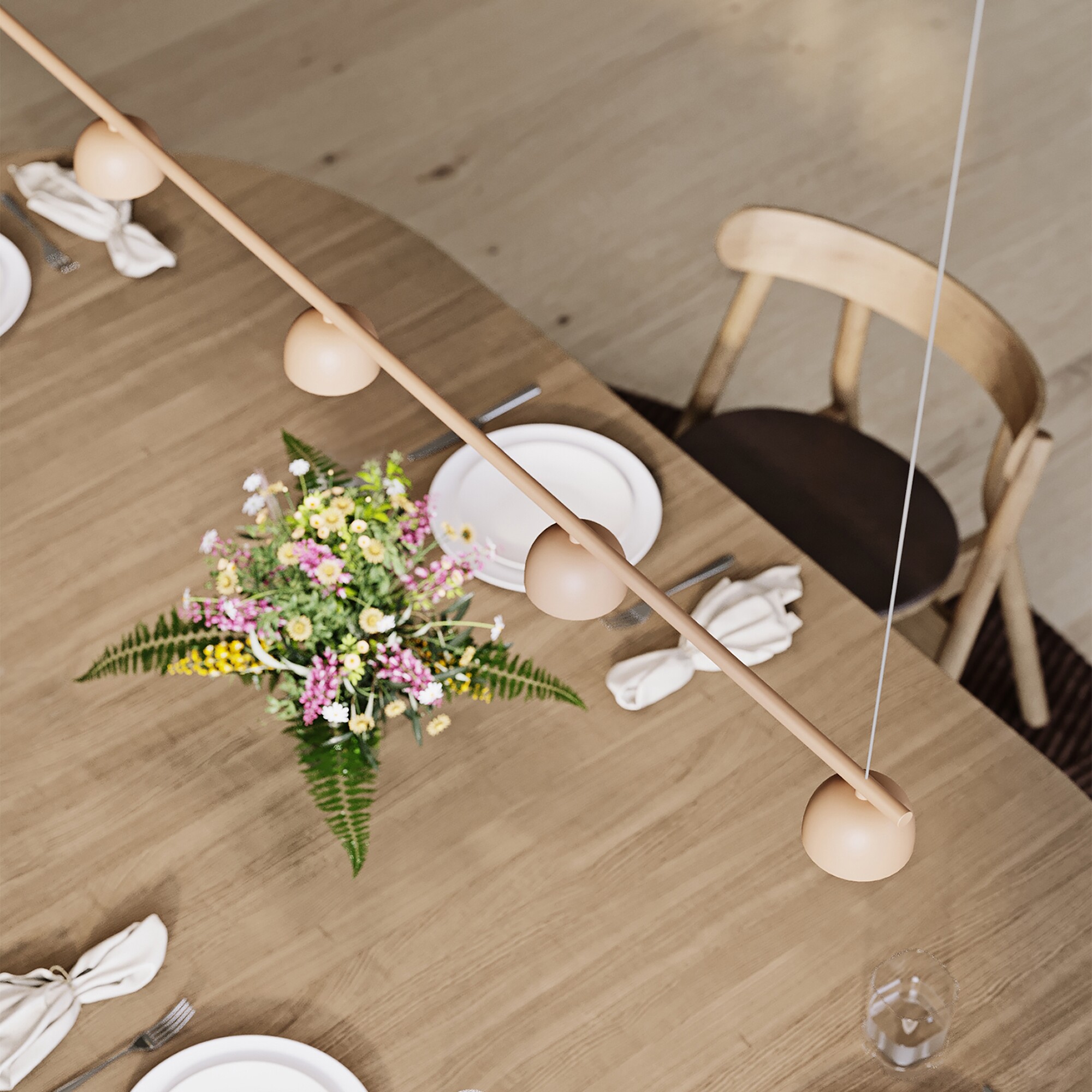 Blush Rail 5 LED Suspension Lamp