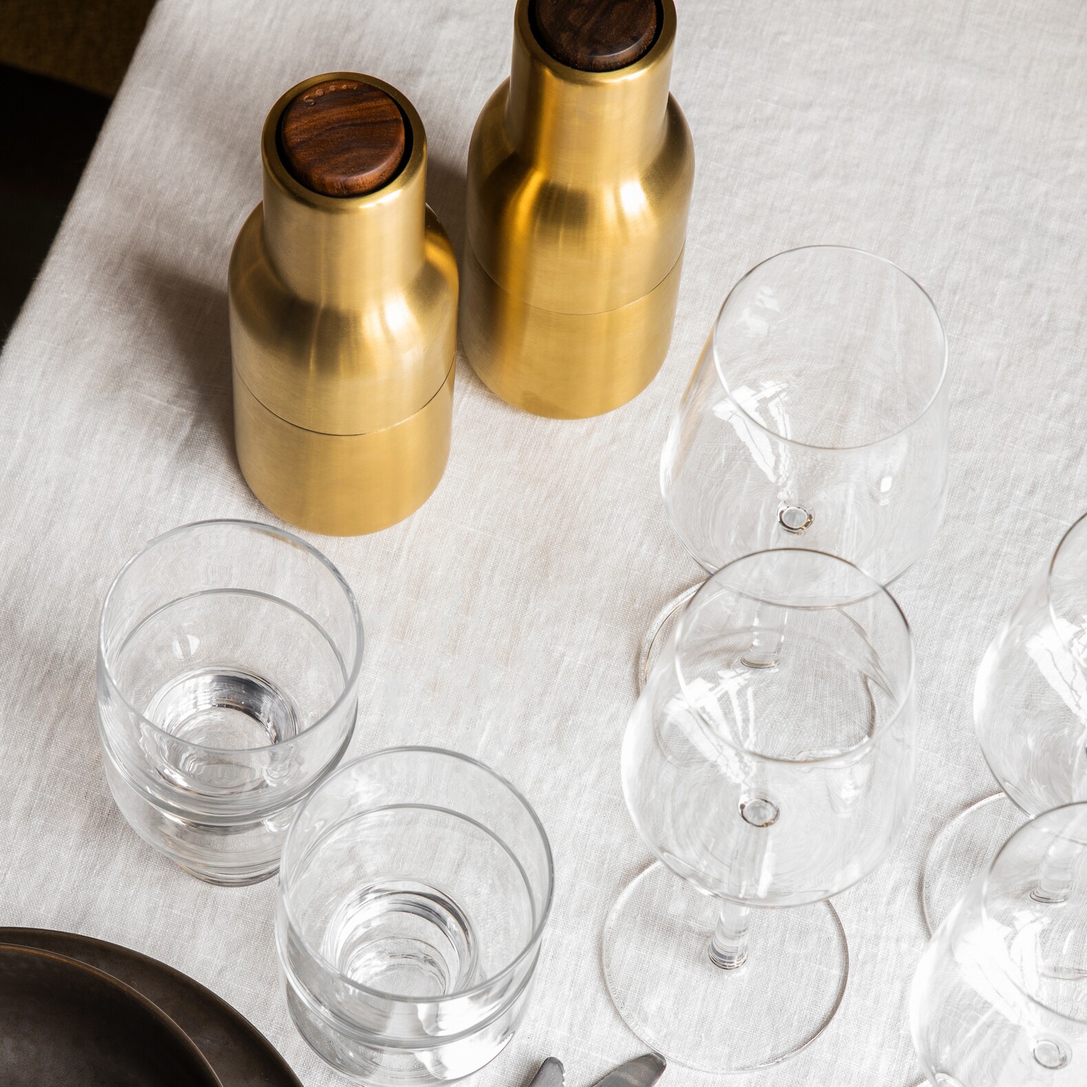 Bottle Grinder Set of 2 Brass