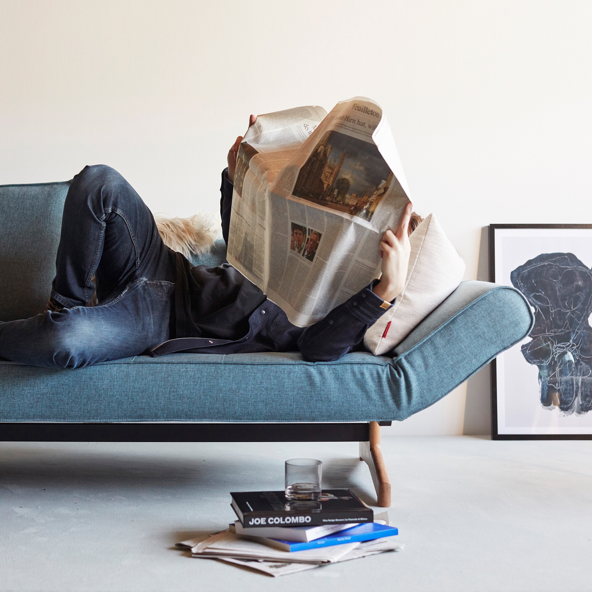 Ghia Wood Sofa Bed 210x93cm