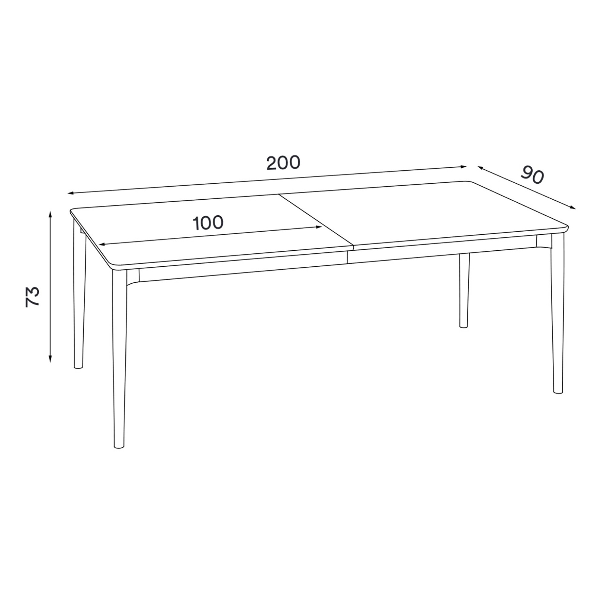 Expand Dining Table 200x90cm