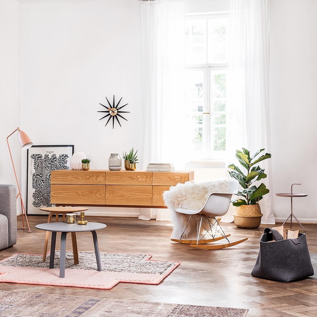 Eames Plastic Armchair RAR Rocking Chair Chromed