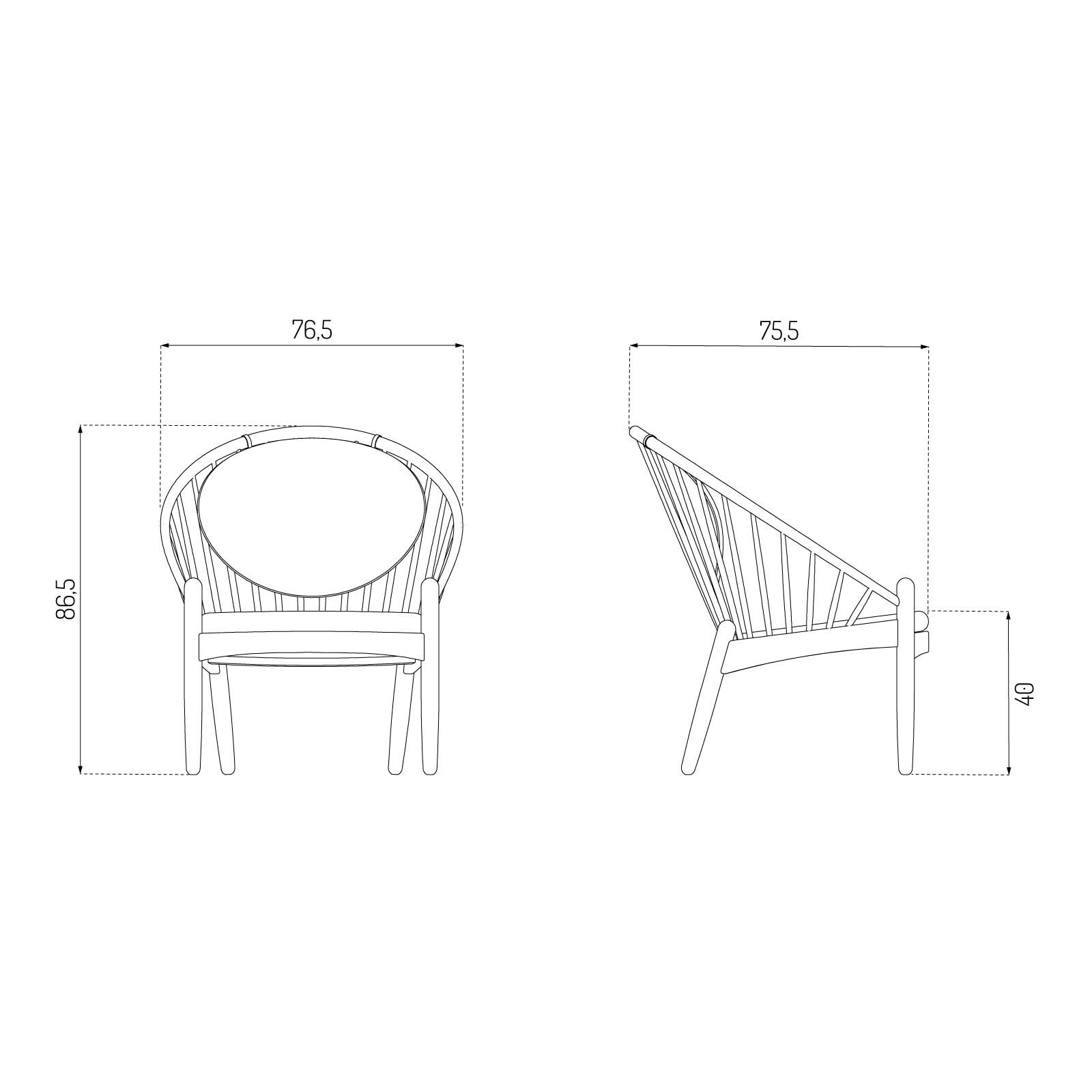 J166 Jørna Armchair Fabric Smoked Oak Base