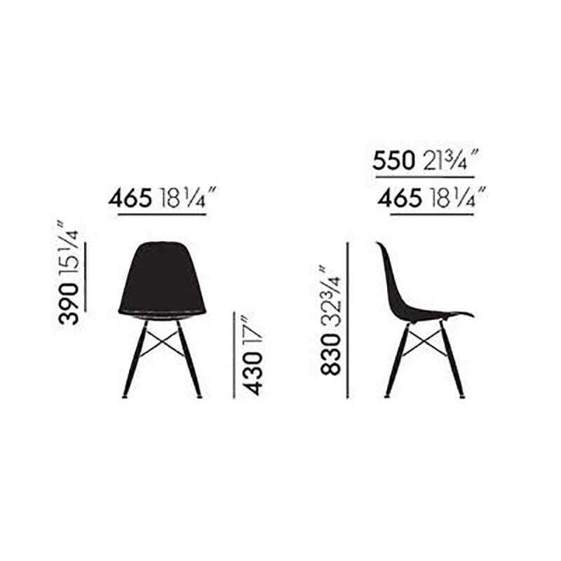 Eames Fiberglass Side Chair DSW Black Maple