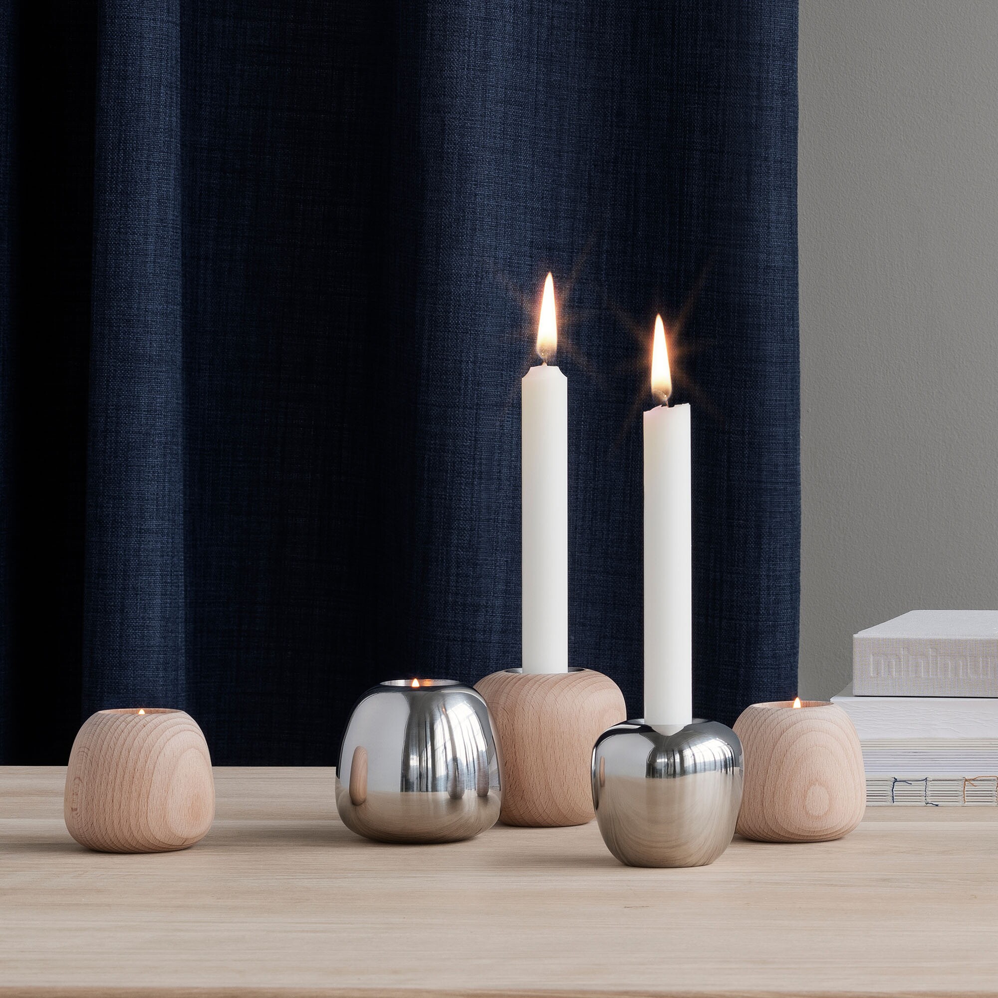 Ora Candle Holder Beech Wood