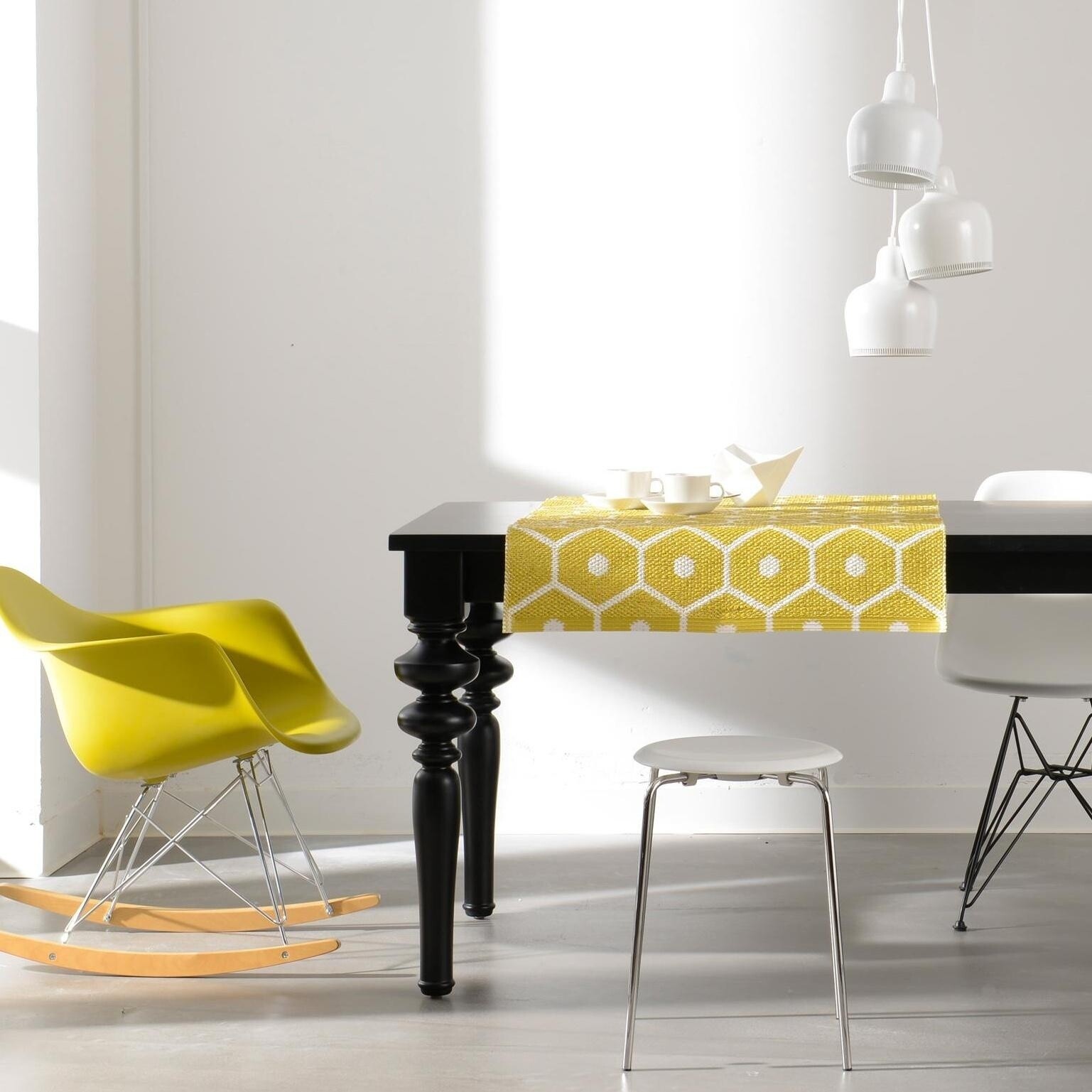 Eames Plastic Armchair RAR RE Rocking Chair Chromed