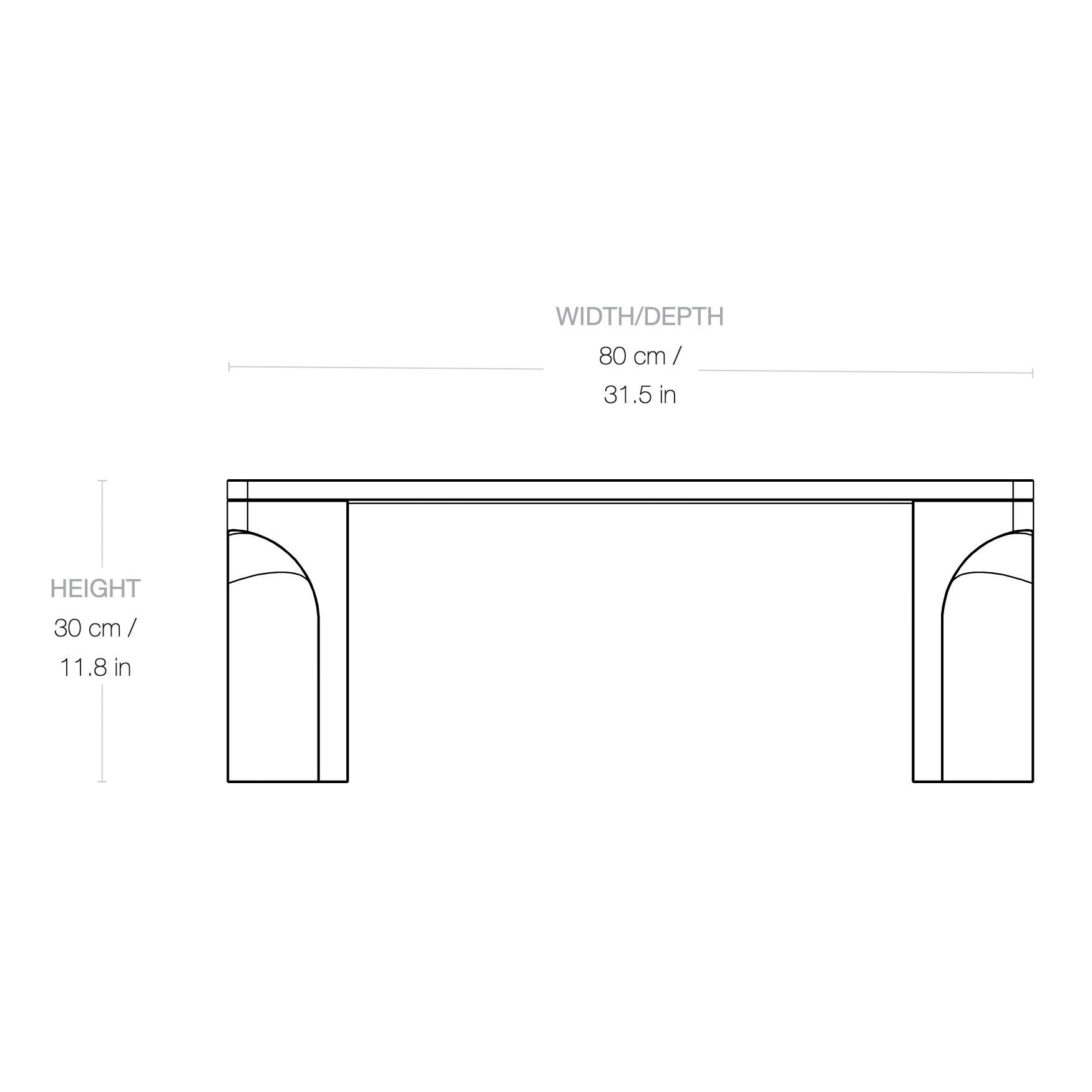 Doric Coffee Table 80x80cm
