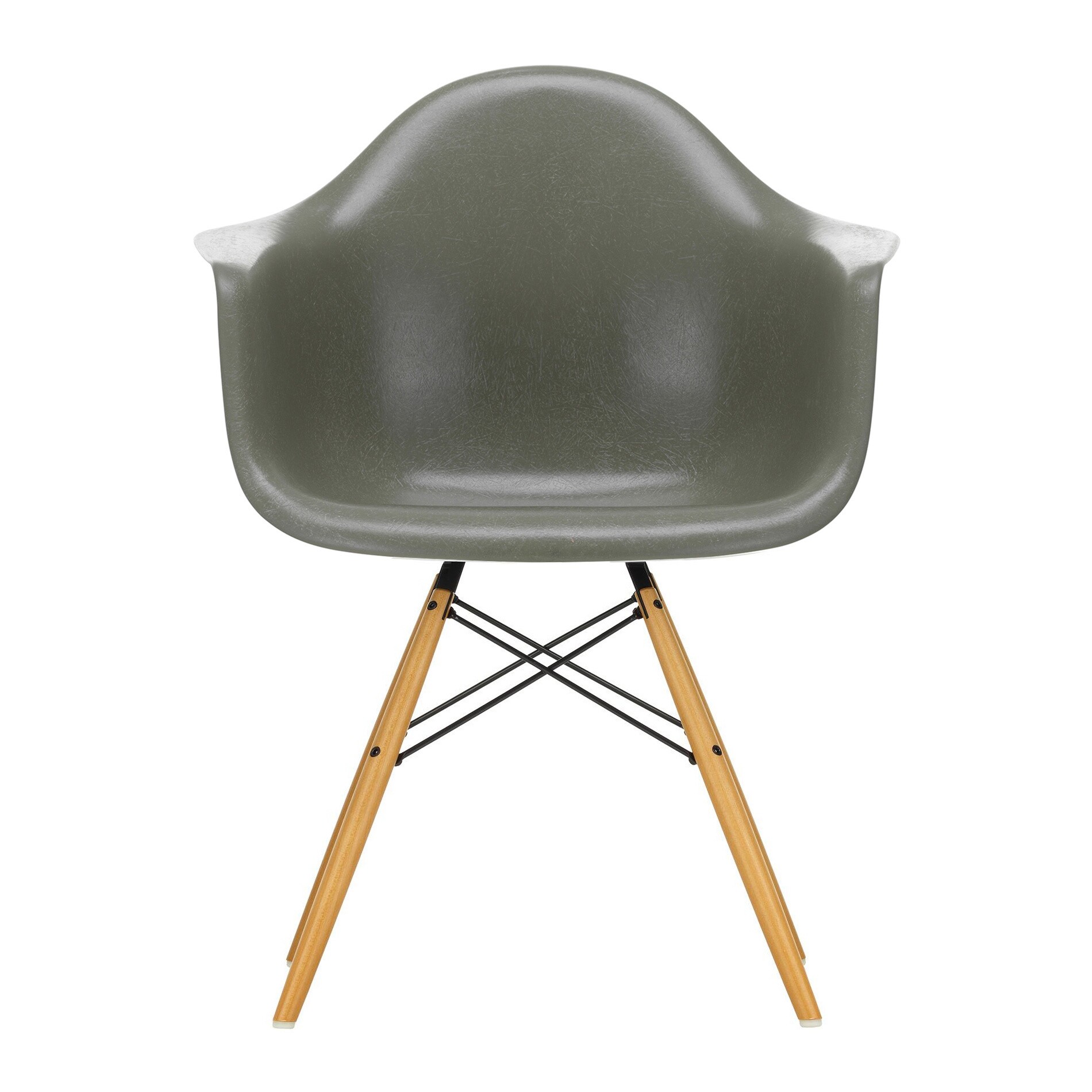 Eames Fiberglass Armchair DAW Golden Maple Base