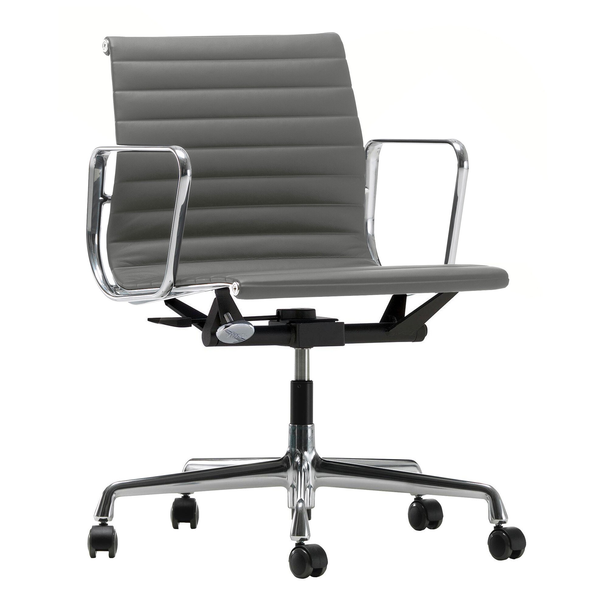 EA 117 Alu Chair Polished Base Leather