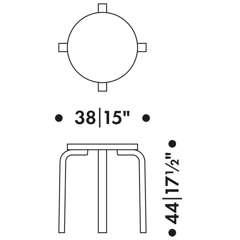 E60 Stool Clear Lacquered Base
