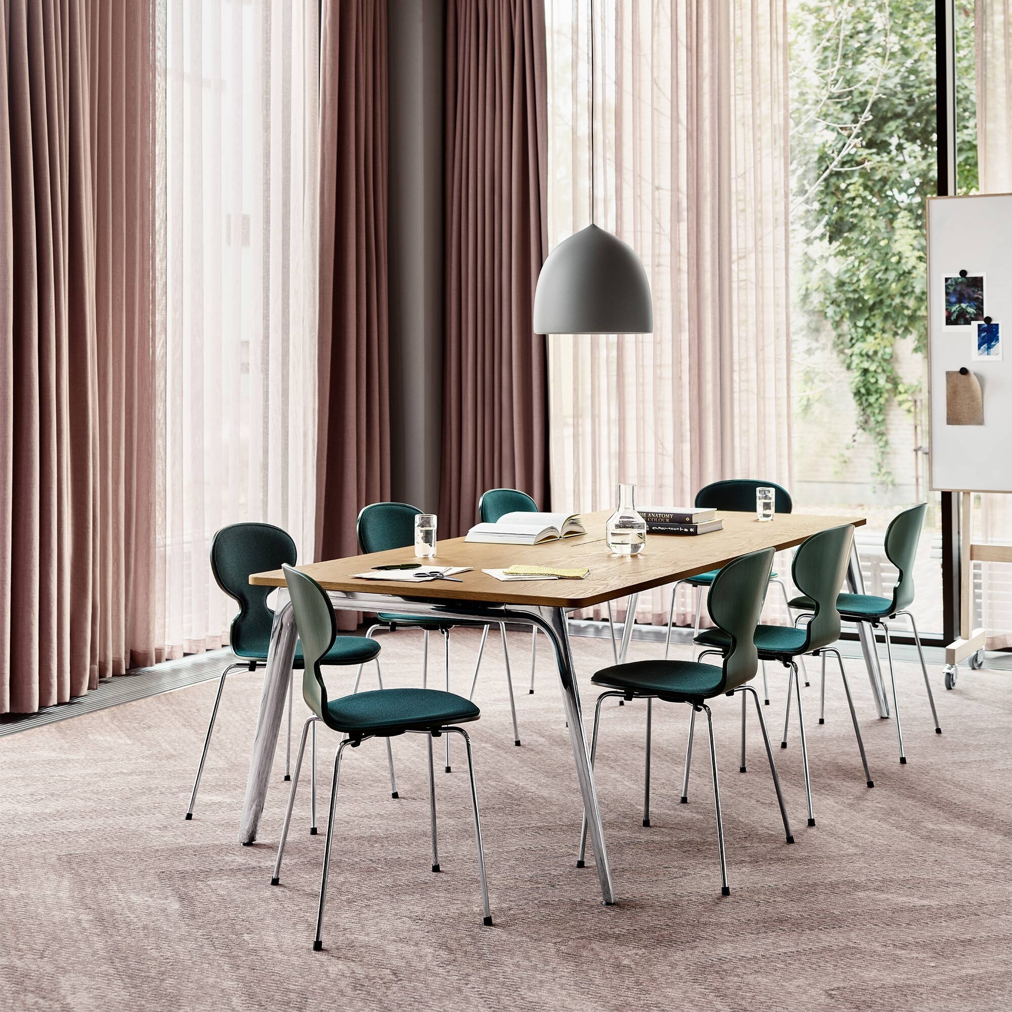 Ant™ Chair Front Upholstered Chromed Base