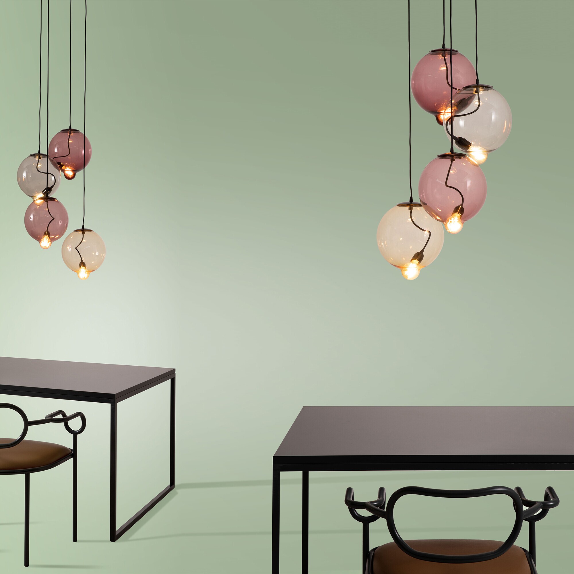 Meltdown Grape of 4 Suspension Lamp