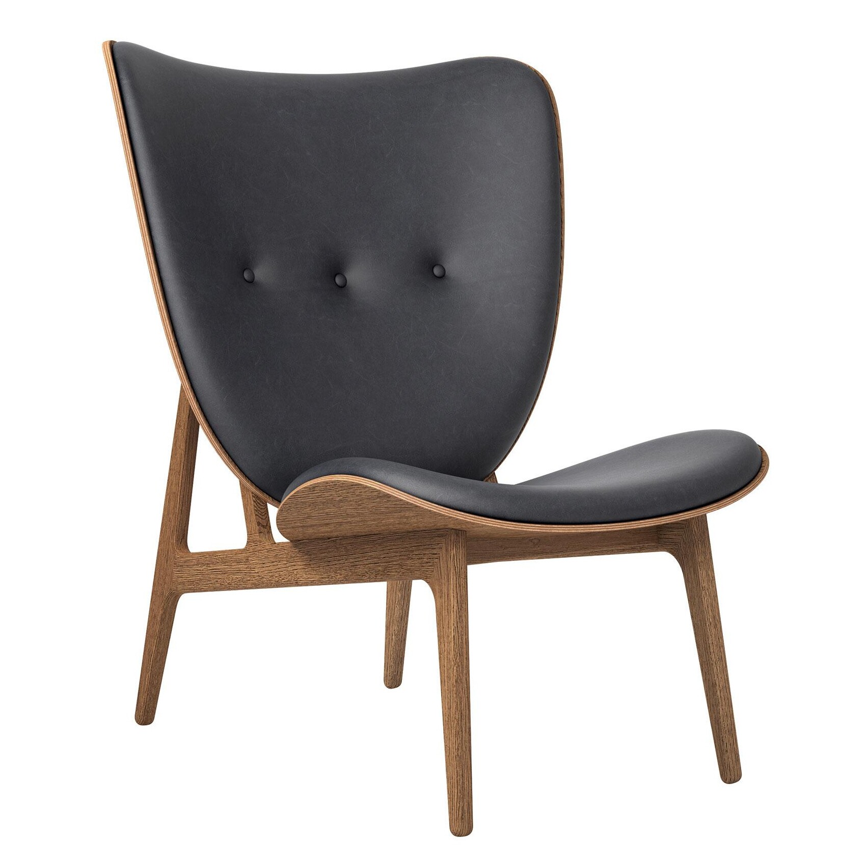 Elephant Lounge Chair Leather Smoked Oak Base
