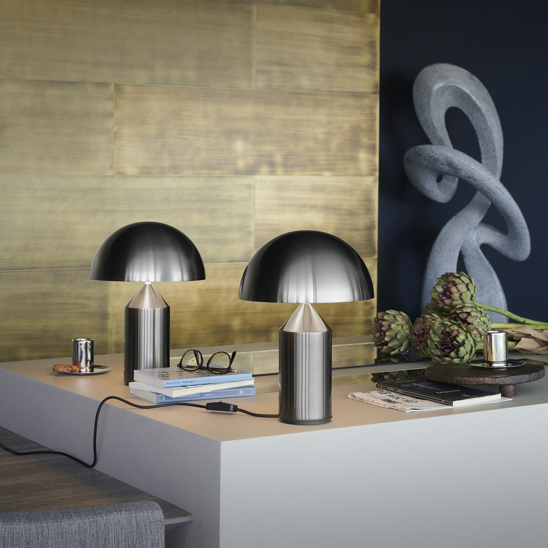 Atollo Table Lamp Nickel