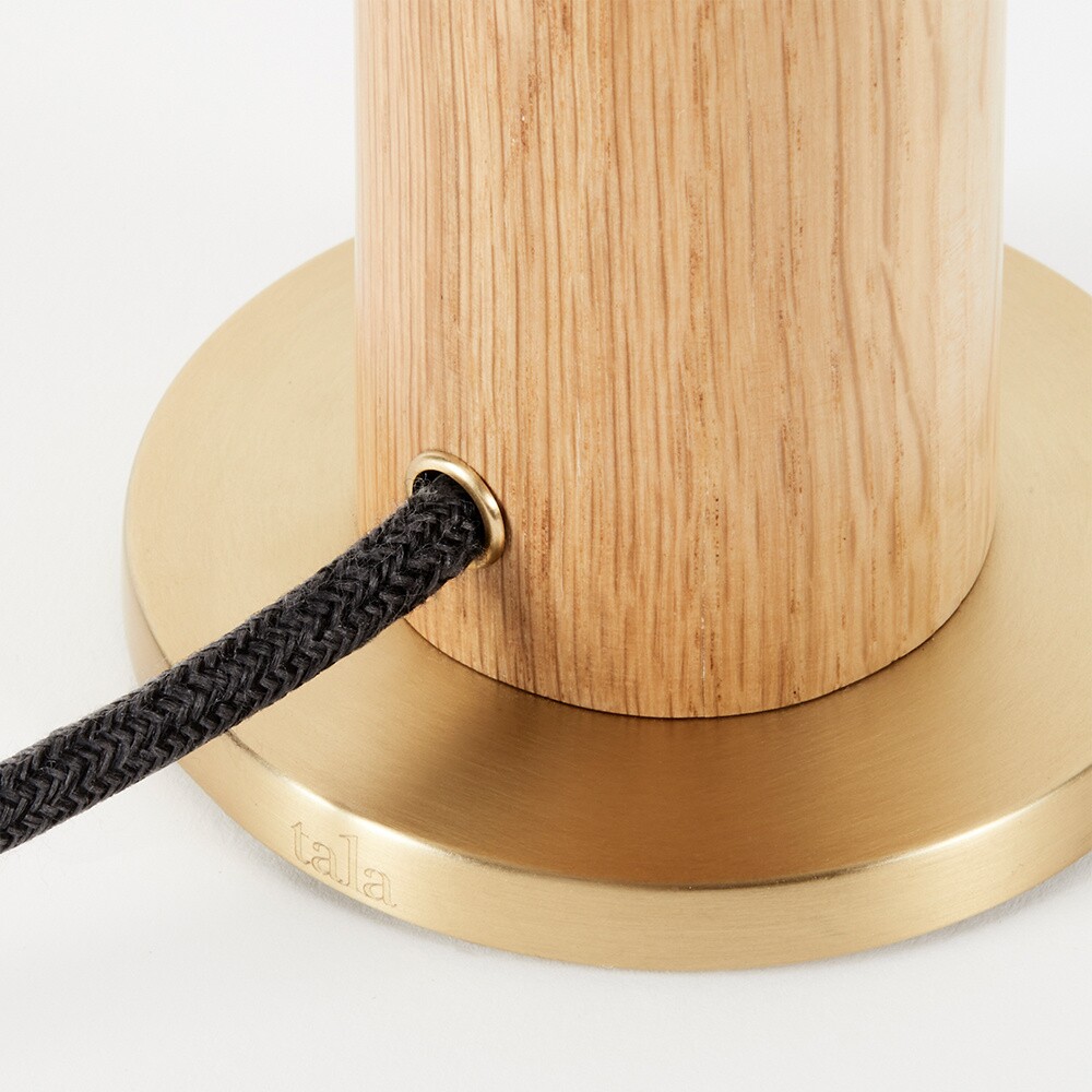 Oak Knuckle Table Lamp With Sphere IV LED E27 8W Dim To Warm