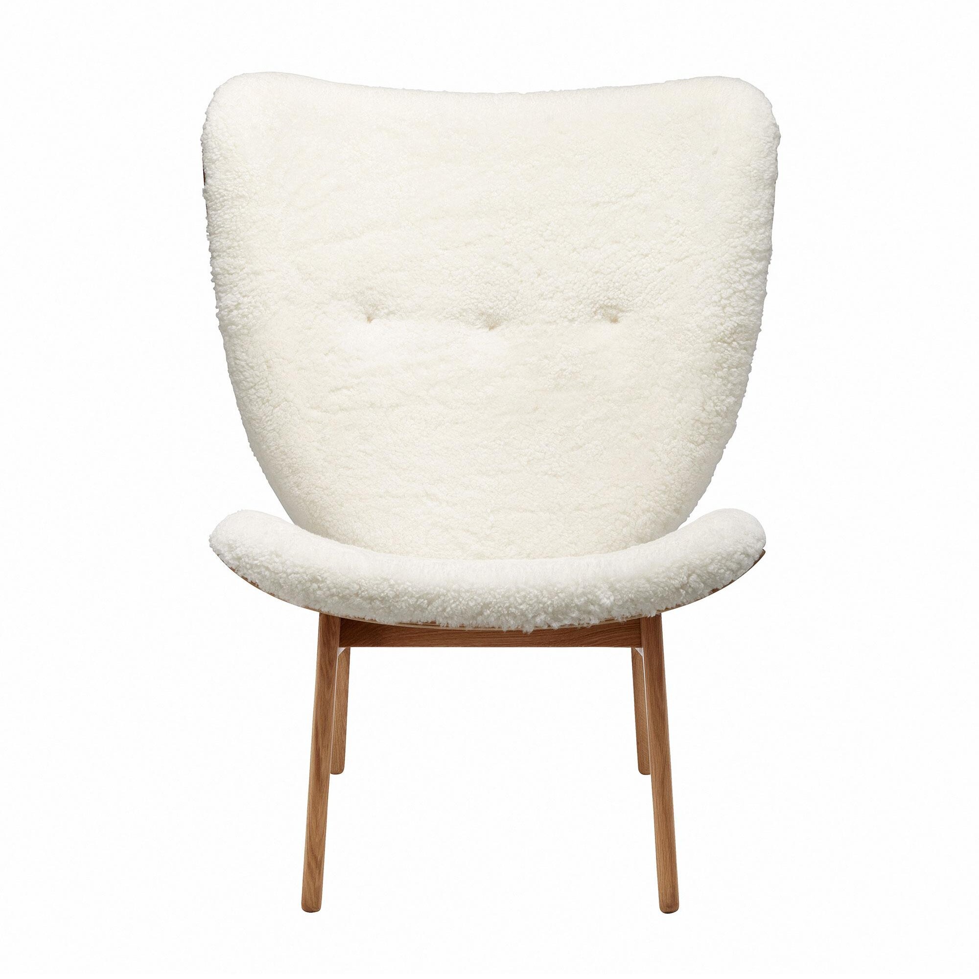 Elephant Lounge Chair Sheepskin Smoked Oak Base