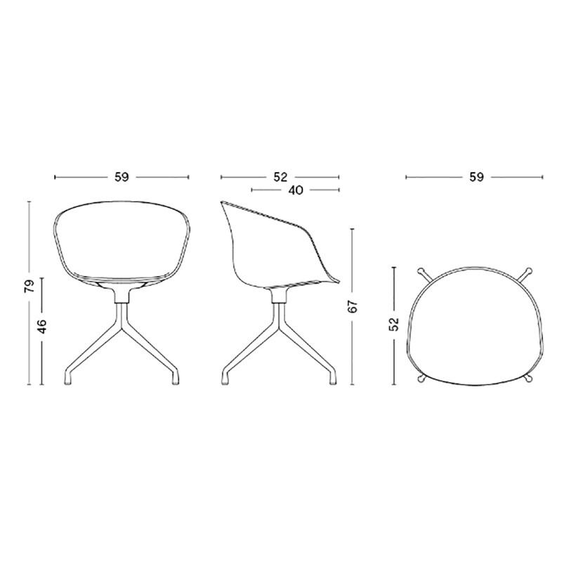 About a Chair 21 Swivel Chair Upholstered White Base