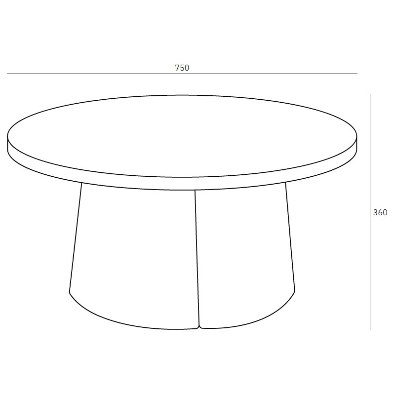 Bent Side Table H 36cm