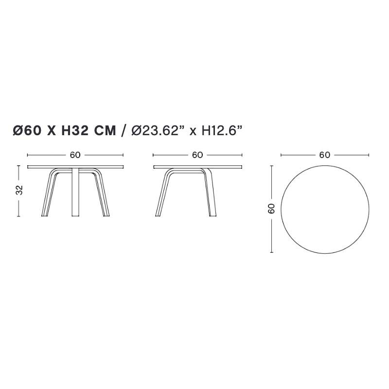 Bella Side Table ØxH 60x32cm