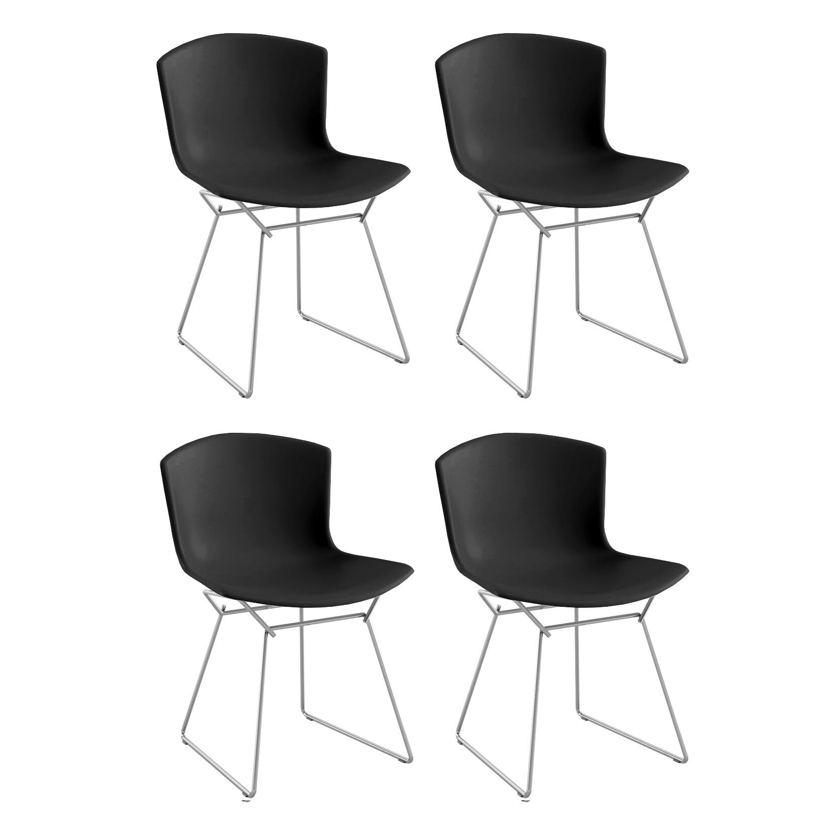 Bertoia Plastic Side Chair Frame Chromed Set of 4