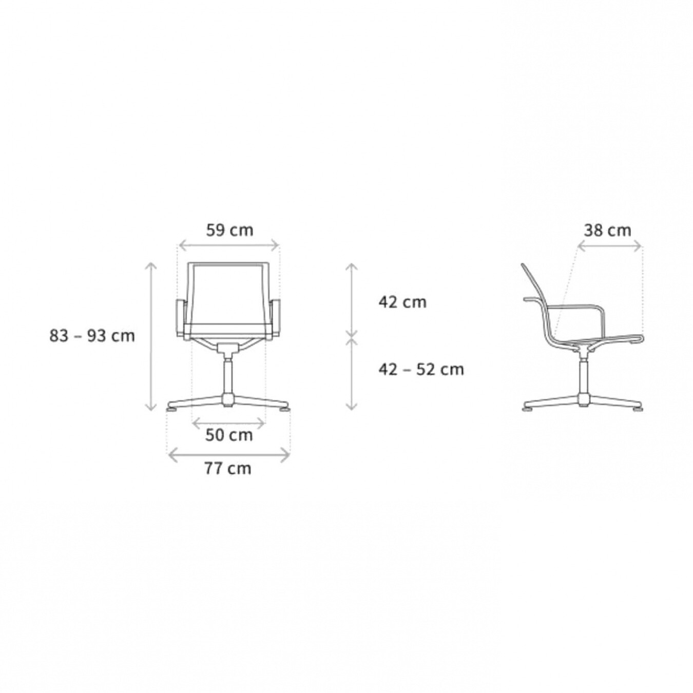 D1 Office Chair With Armrests 4-legged