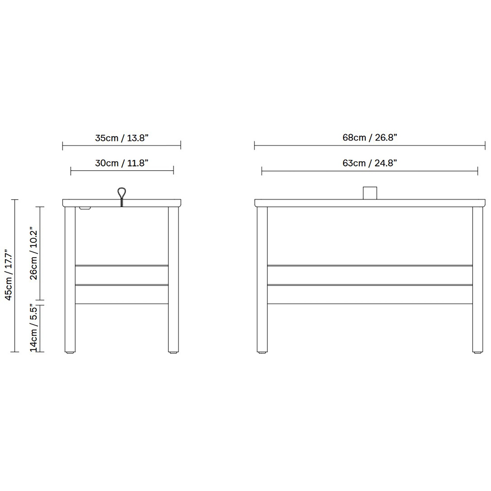A Line Storage Bench 68cm