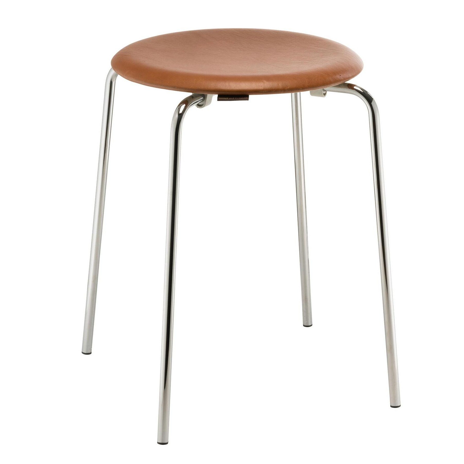 DOT™ Stool Leather Chromed Steel Base