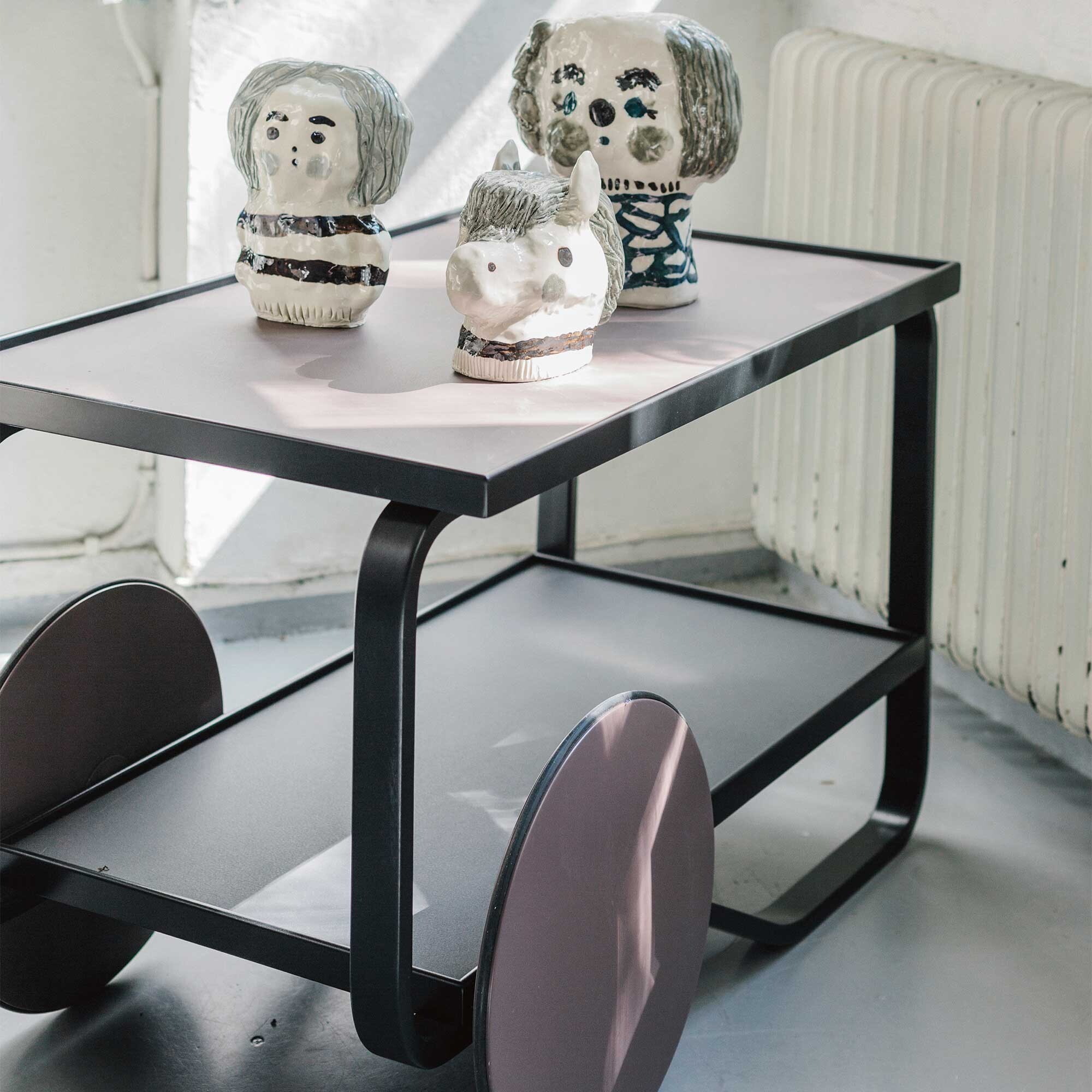 901 Tea Trolley Black Birch Base