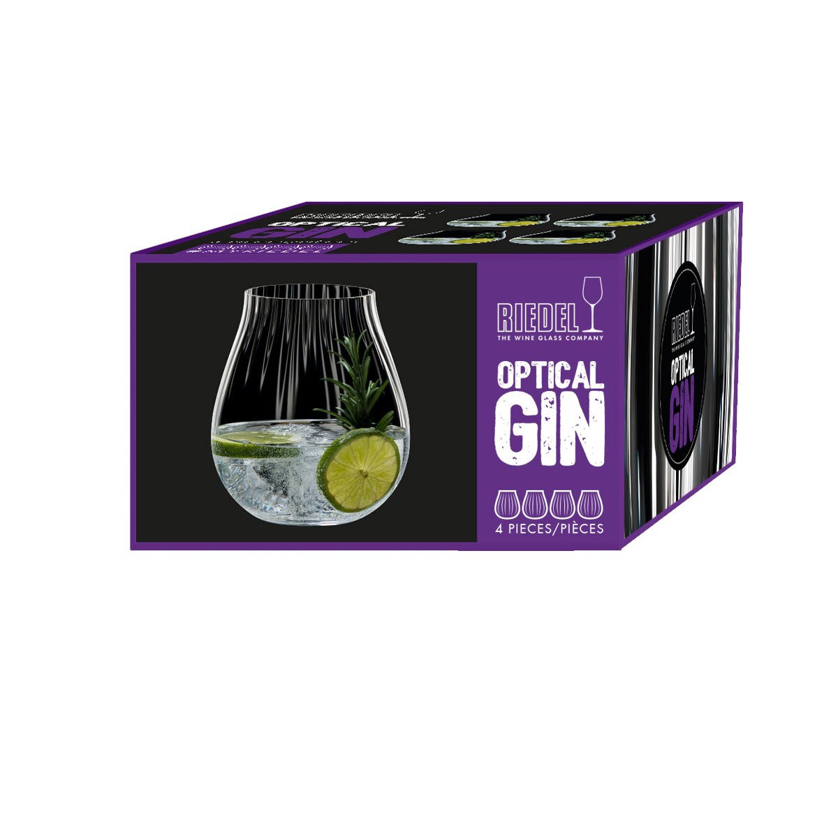 Gin Glass Optical Set of 4