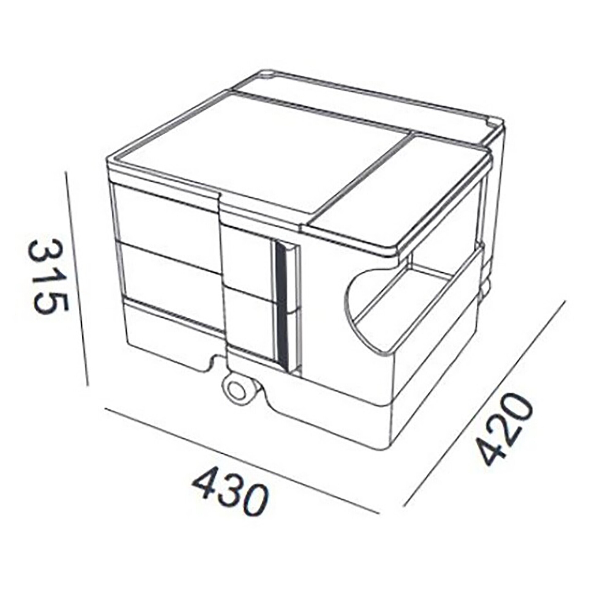 Boby 1/2 Container on Wheels XS