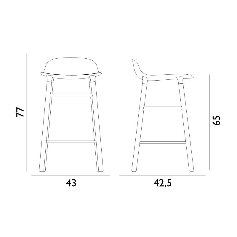 Form Bar Stool Walnut Base 65cm