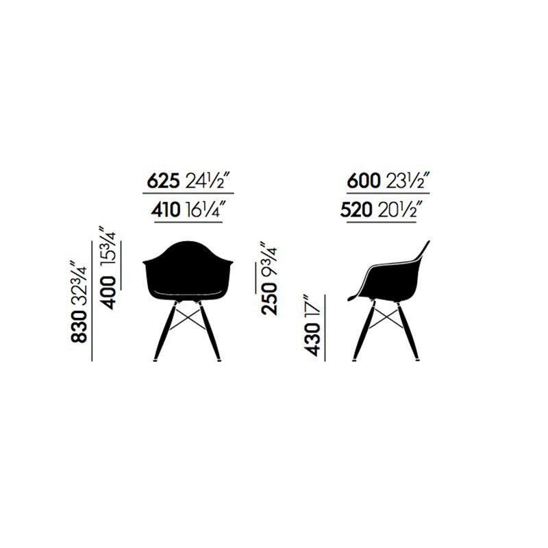 Eames Fiberglass Armchair DAW Black Maple Base